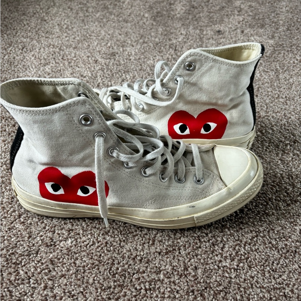 CDG CONVERSE CREAM/WHITE SIZE 8
